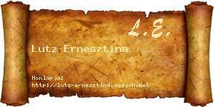 Lutz Ernesztina névjegykártya